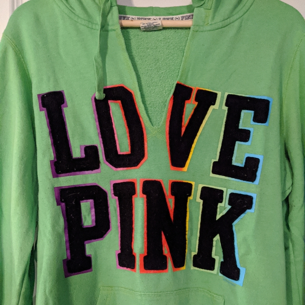 Pink v-neck hoodie